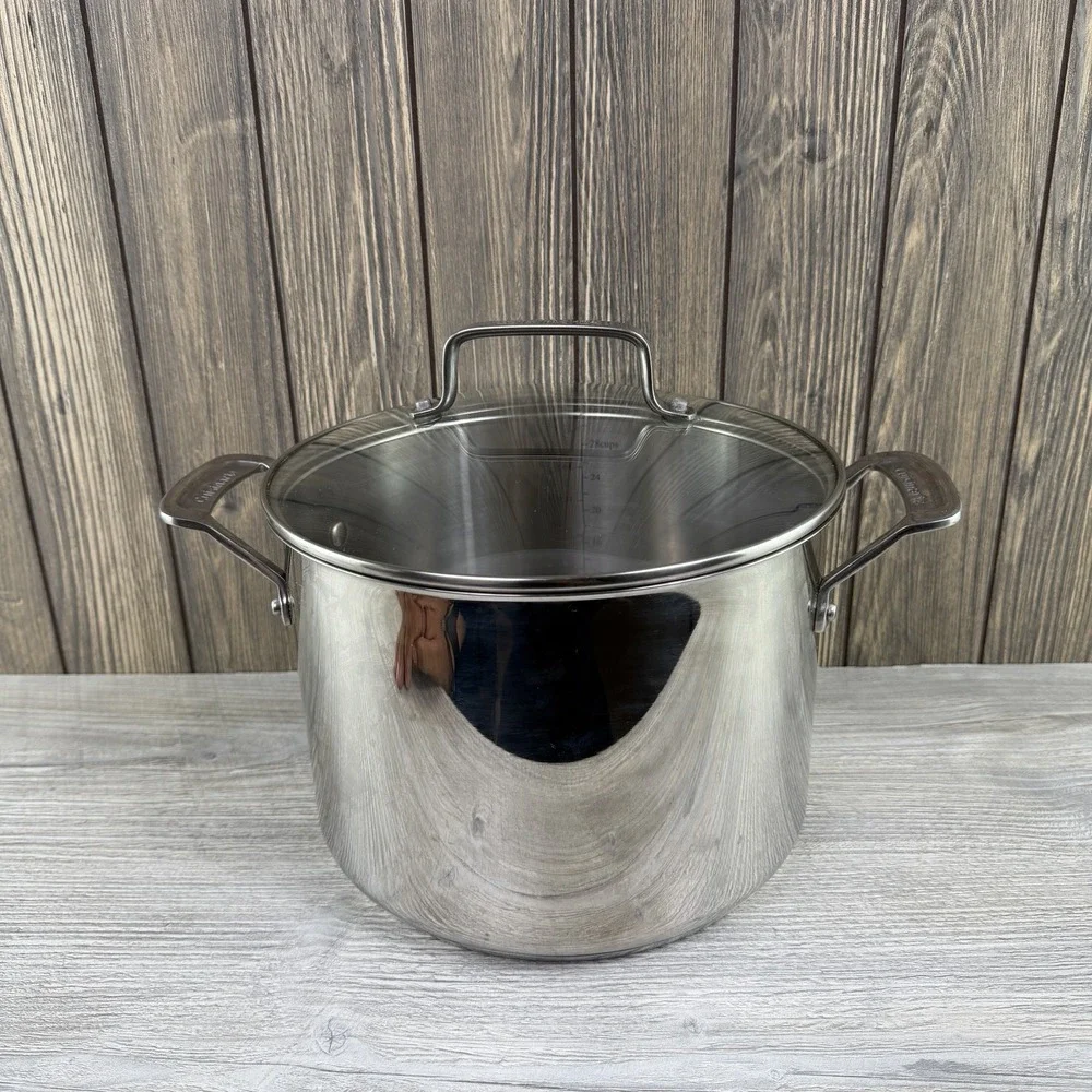 Cuisinart 73166-24 8 Qt Stainless Steel Stockpot Glass Lid Induction Ready